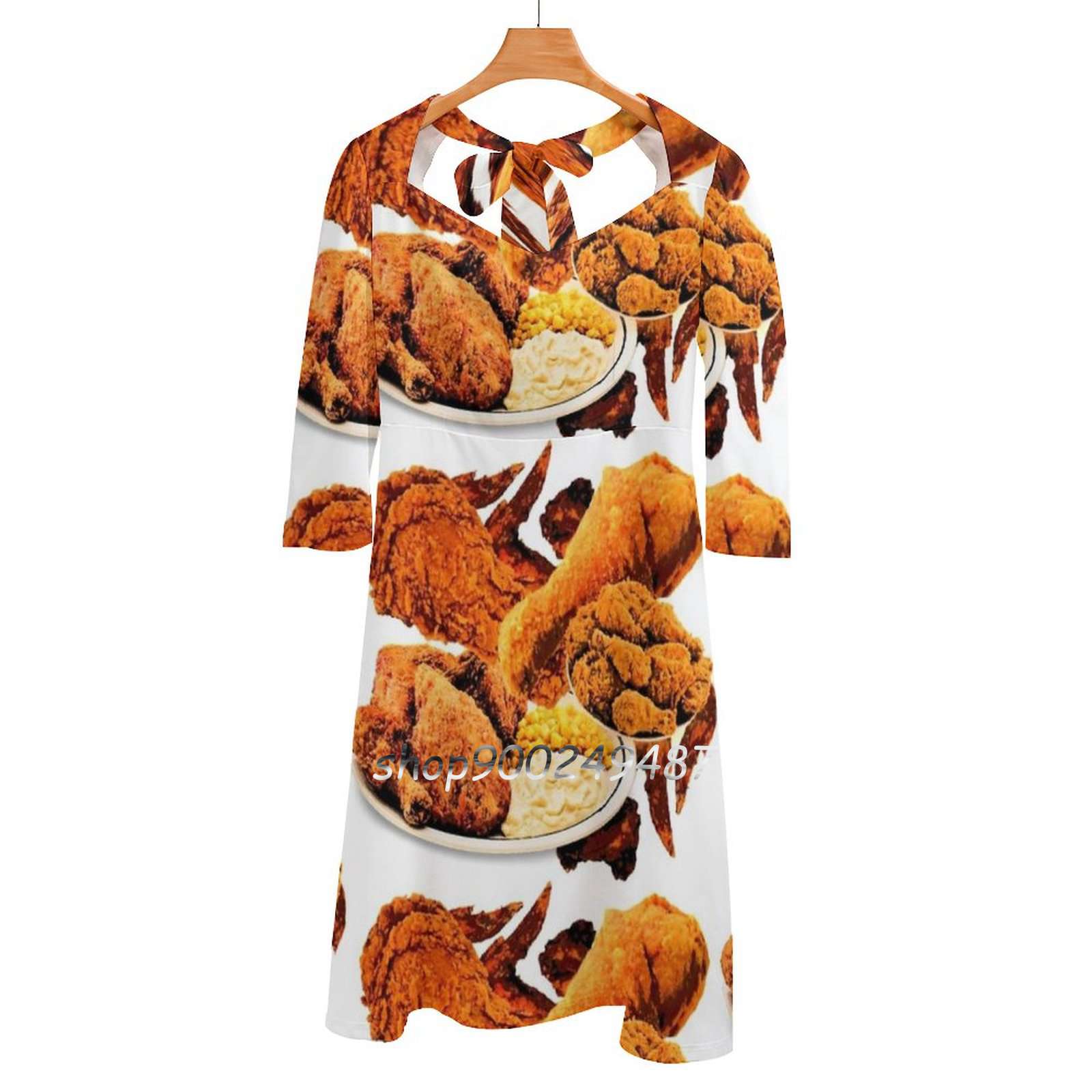 Yummy Food Snacks - Fried Chicken Sweet Elegant Dress Women