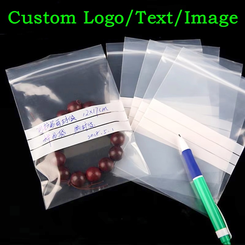 Food Snacks Logos - 200PCS PE Clear Plastic Writing Ziplock