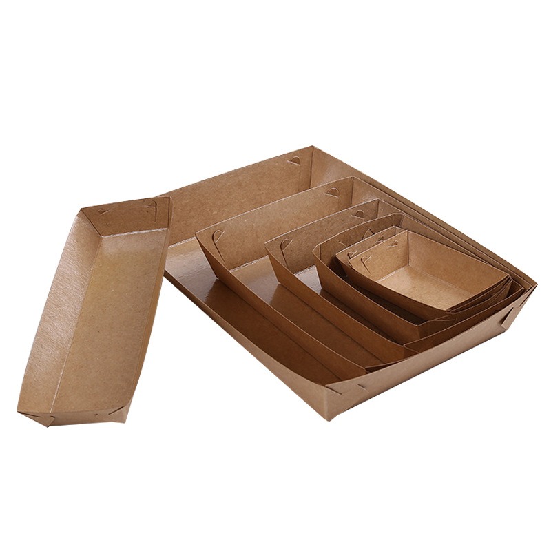 Food Snacks For Christmas - 10/30/50pcs Kraft Paper Disposable Coated Boat
