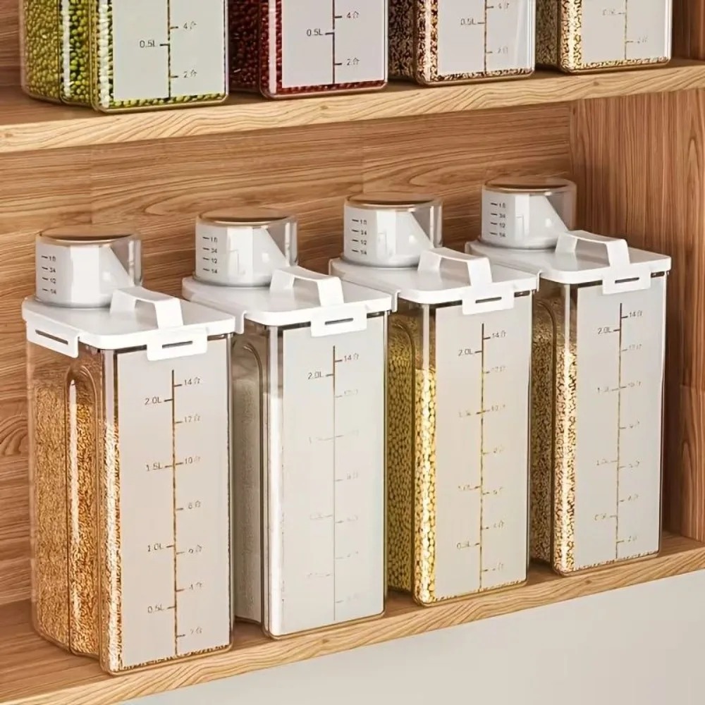 Food Packed Snacks - 4 Pack 5LB Rice Storage Containers,