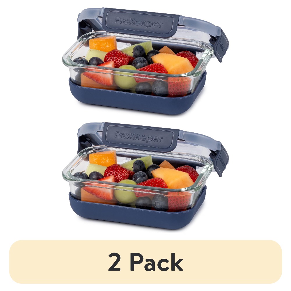 2 Pack 1.6 Cup Glass Food Stor - Food Packed Snacks review and price