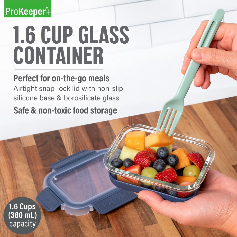 2 Pack 1.6 Cup Glass Food Stor - Food Packed Snacks review and price