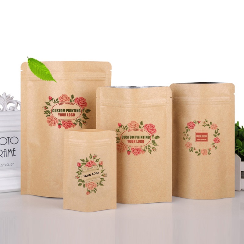 Custom LOGO Brown Kraft Paper  - Food Snacks Logos review and price
