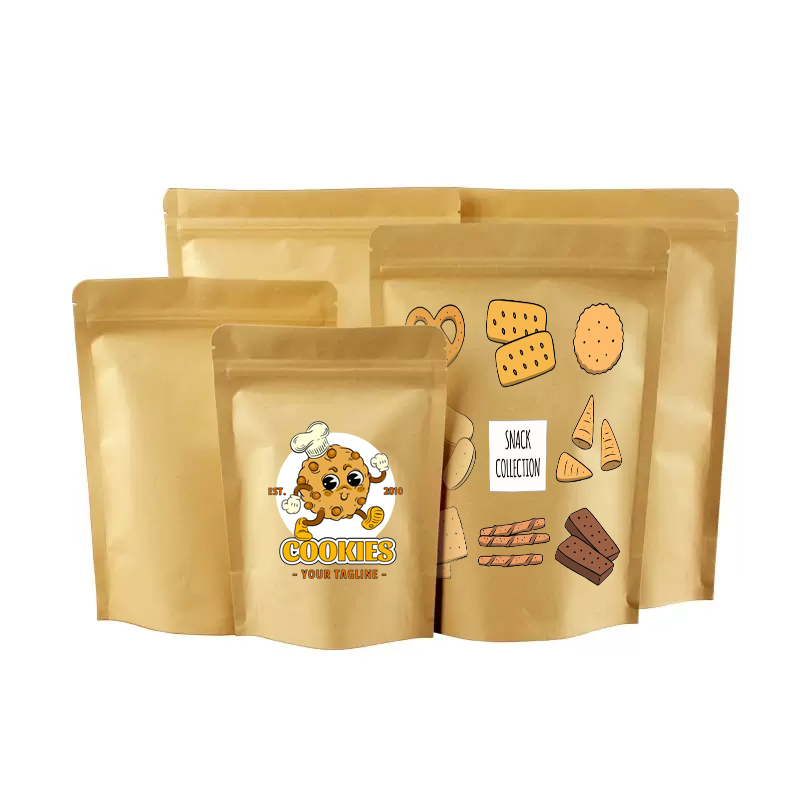 Custom LOGO Brown Kraft Paper  - Food Snacks Logos review and price