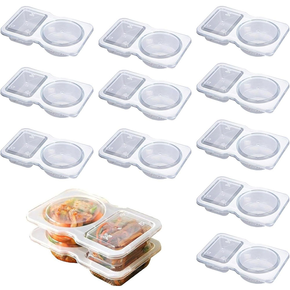 2-compartment Disposable Clear - Food Packed Snacks review and price