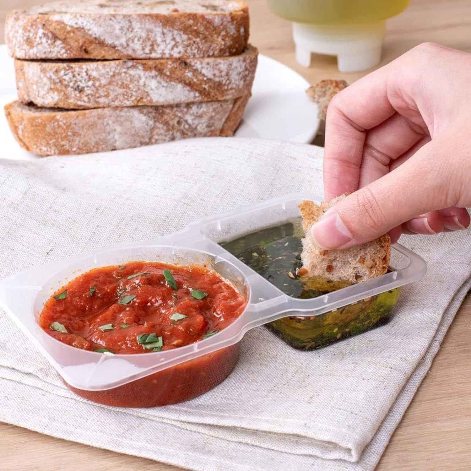 2-compartment Disposable Clear - Food Packed Snacks review and price