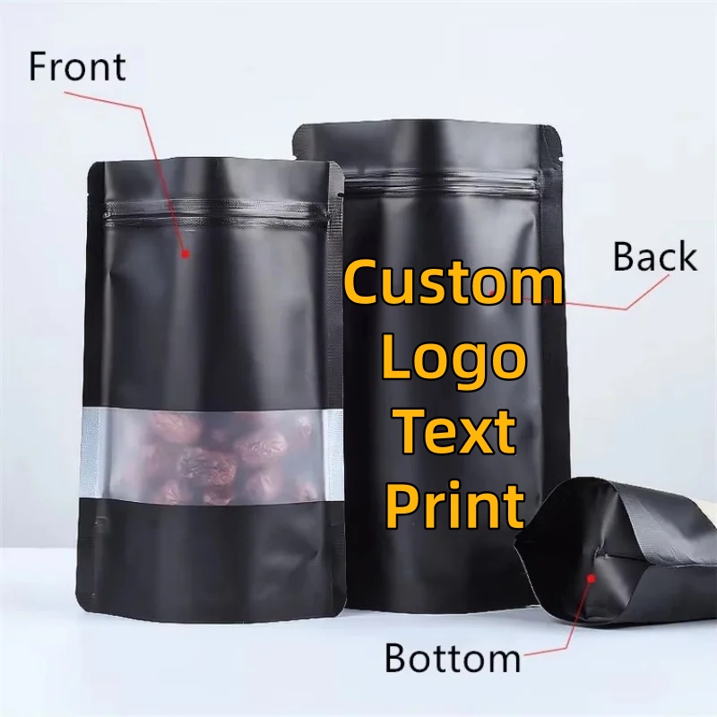 100PCS Stand-up Matte Black Al - Food Snacks For Christmas review and price