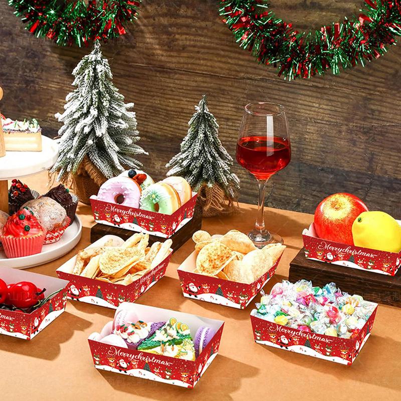 Christmas Paper Food Tray Chri - Food Snacks For Christmas review and price