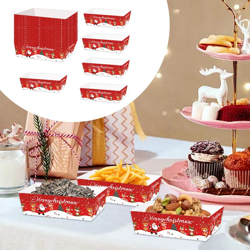 Christmas Paper Food Tray Chri - Food Snacks For Christmas review and price