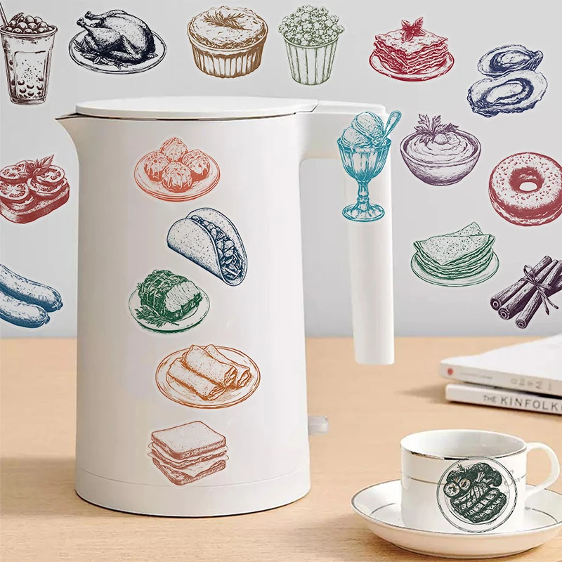50PCS Retro Food Stickers Set  - Yummy Food Snacks review and price
