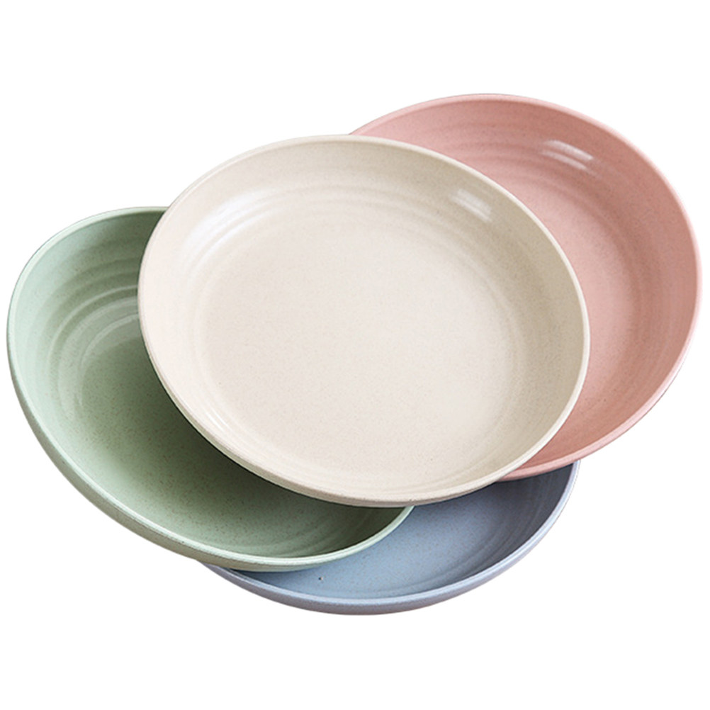 4Pcs Wheat Stalk Meal Plate Ex - Food Snacks Restaurant review and price
