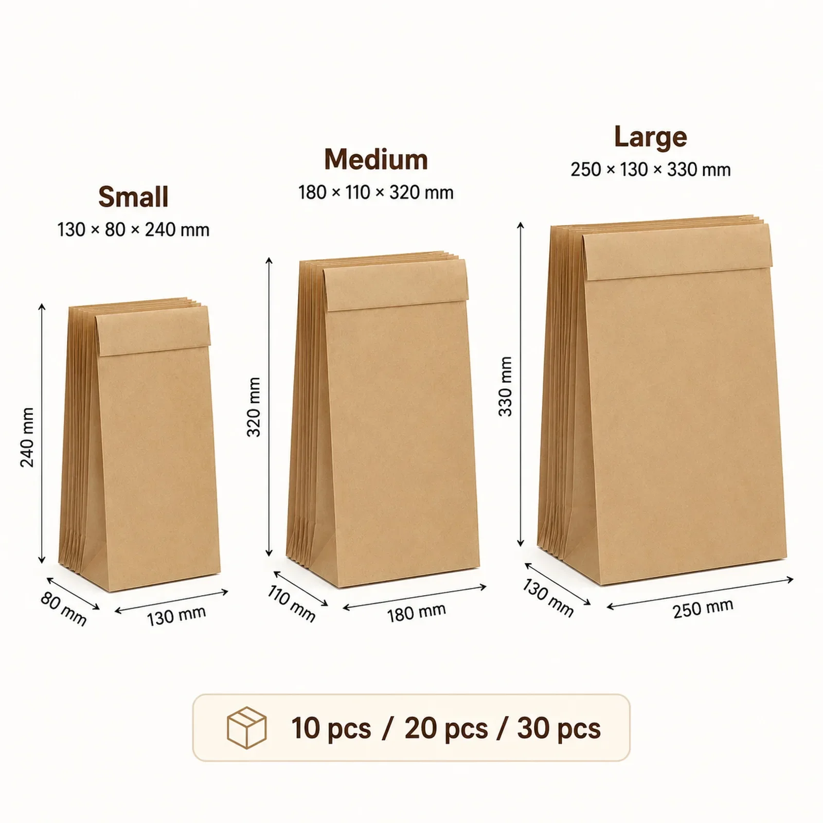 10-30Pcs Small Brown Kraft Pap - Food Snacks For Christmas review and price