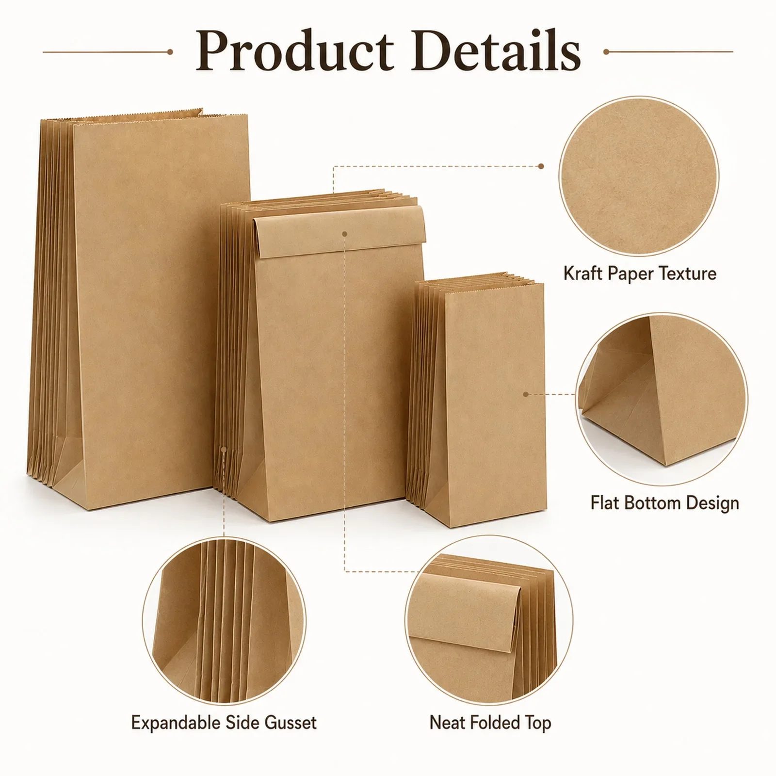 10-30Pcs Small Brown Kraft Pap - Food Snacks For Christmas review and price