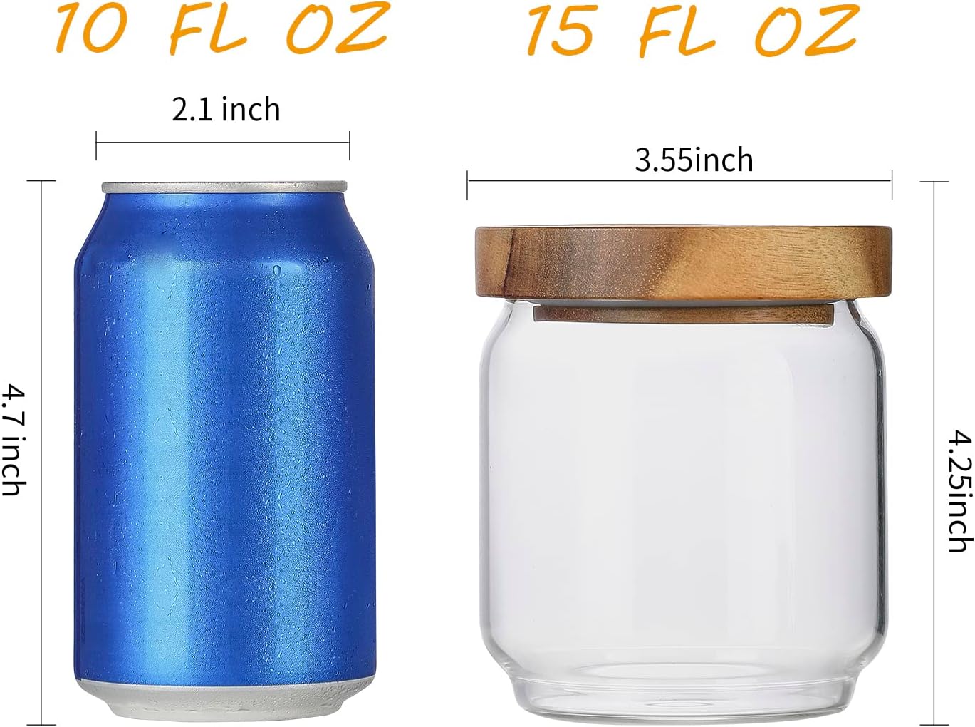 4 Pack 15oz Clear Glass Jars w - Food Packed Snacks review and price